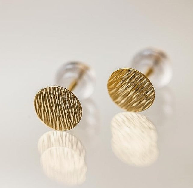 10金製 本物 ゴールド 10K FLAT NAIL ピアス Hana and Ruri シンプル シリコンキャッチ プレゼント ギフト