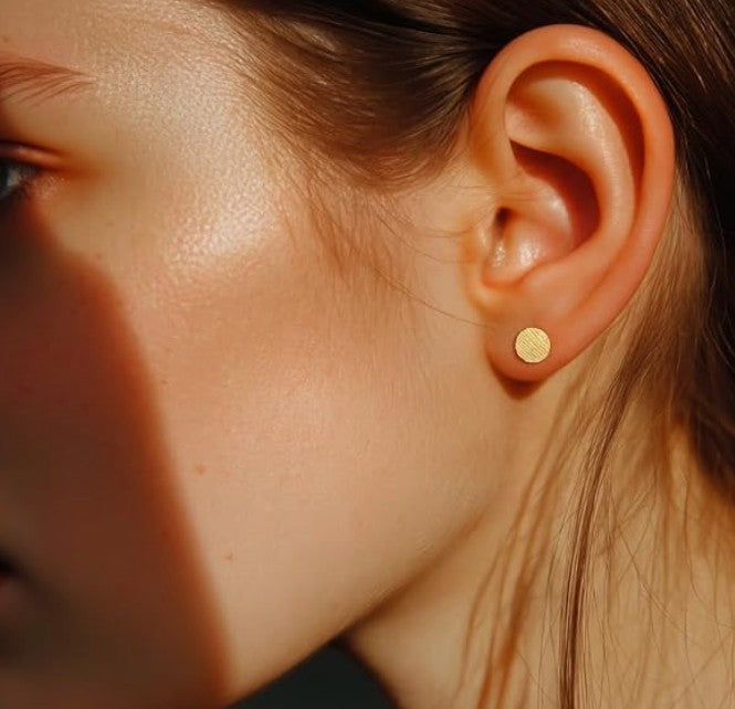 10金製 本物 ゴールド 10K FLAT NAIL ピアス Hana and Ruri シンプル シリコンキャッチ プレゼント ギフト