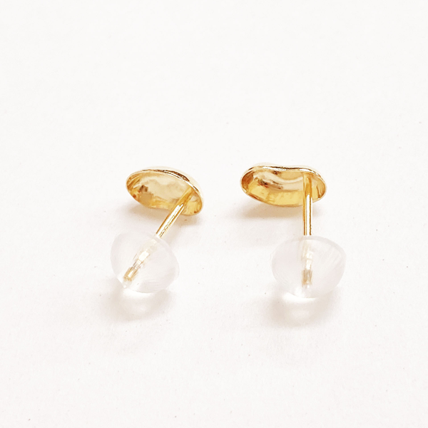 10金製 本物ゴールド 10K ビーンモチーフ ピアス Hana and Ruri シンプル 幸運 シリコンキャッチ プレゼント ギフト