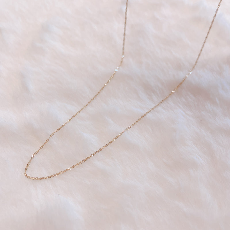 ARTAUM 直輸入14Kゴールド シンガポールチェーンネックレス CH211-20 50cm レディース 華奢 本物 保証付き ギフト対応 資産価値あり シンプル