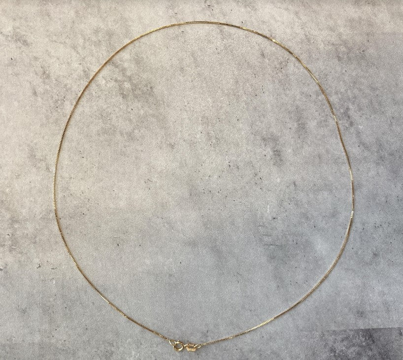 ARTAUM 14K ゴールド ネックレス Boxチェーン 0.5mm 40cm CH258-16 メンズ レディース ユニセックス 本物 つけっぱなし シンプル 保証付き