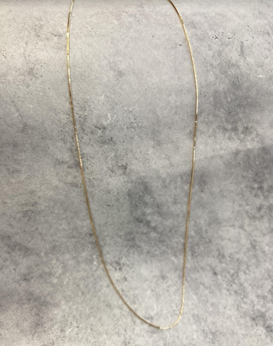 ARTAUM 14K ゴールド ネックレス Boxチェーン 0.5mm 40cm CH258-16 メンズ レディース ユニセックス 本物 つけっぱなし シンプル 保証付き