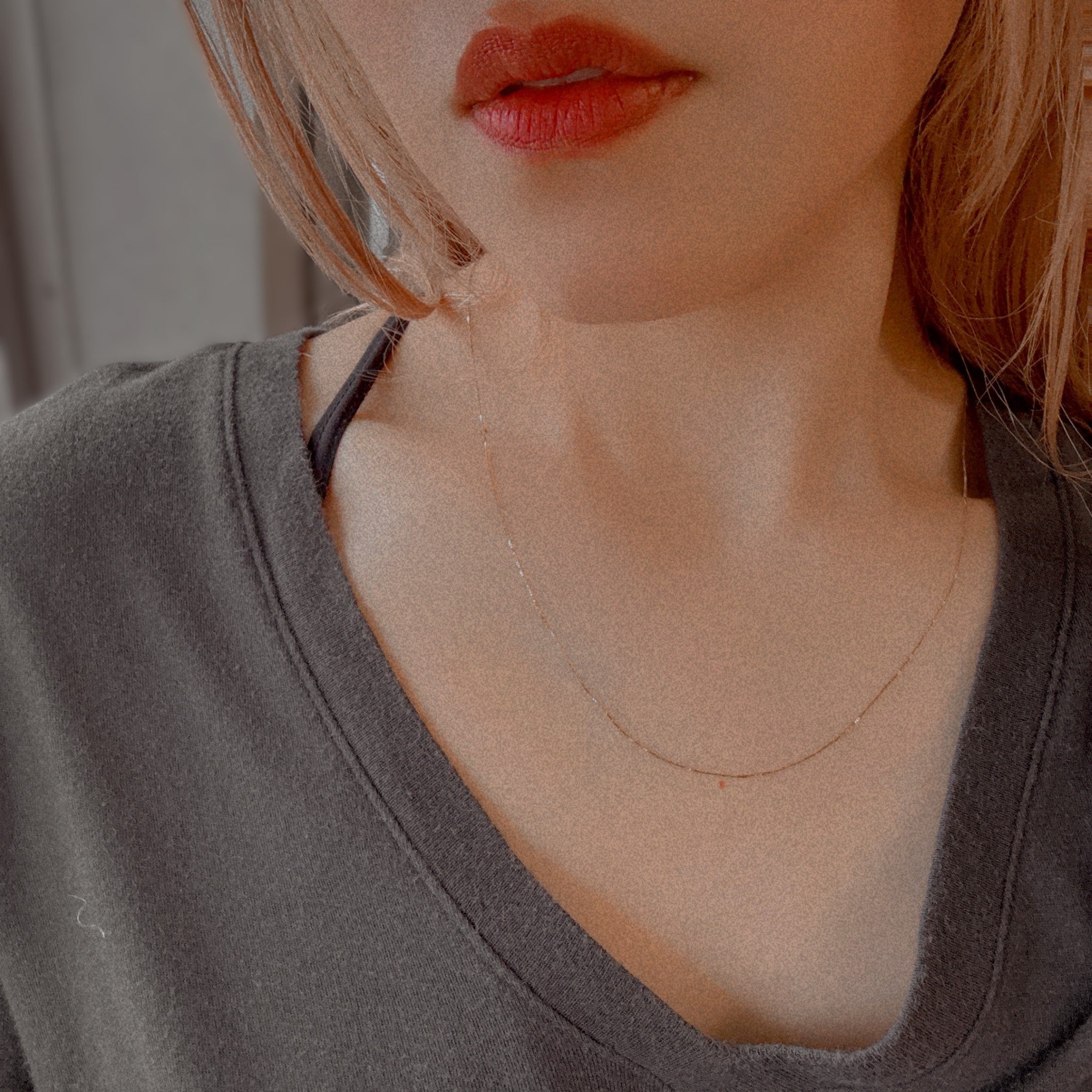 ARTAUM 14K ゴールド ネックレス Boxチェーン 0.5mm 50cm CH258-20 メンズ レディース ユニセックス 本物 つけっぱなし シンプル 保証付き