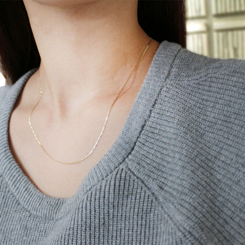 普段着に合うジュエリー 直輸入14Kゴールド ネックレス マリナーチェーン 45cm CH271-18 レディース 14K 資産価値 シンプル 本物 保証付き 華奢 ARTAUM