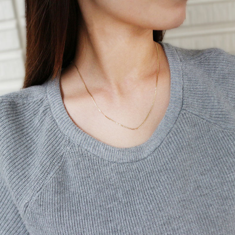 普段着に合うジュエリー 直輸入14Kゴールド ネックレス マリナーチェーン 45cm CH271-18 レディース 14K 資産価値 シンプル 本物 保証付き 華奢 ARTAUM