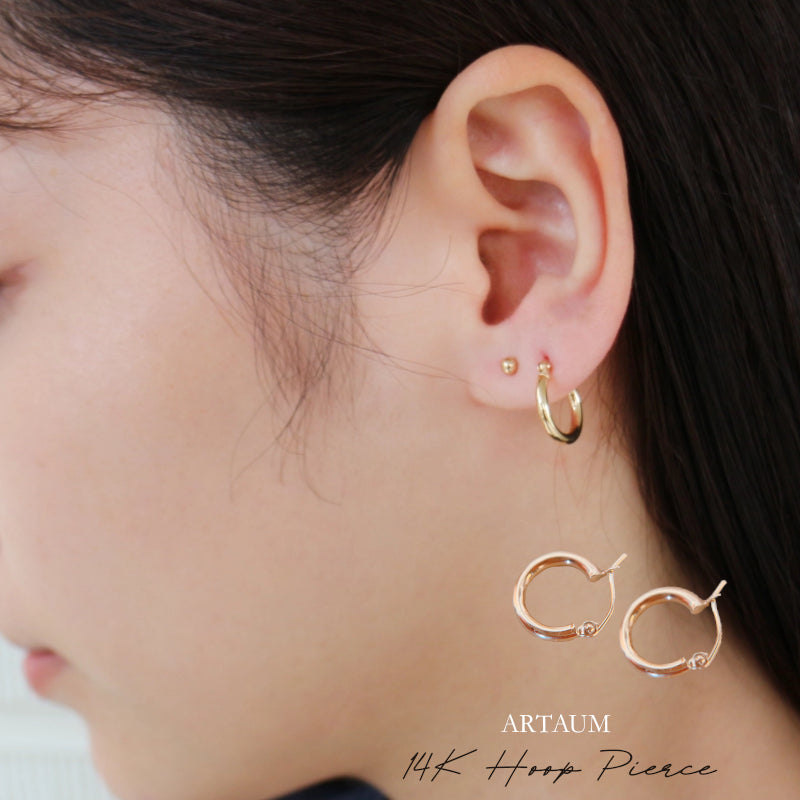 14K 線径2.0mm フープピアス