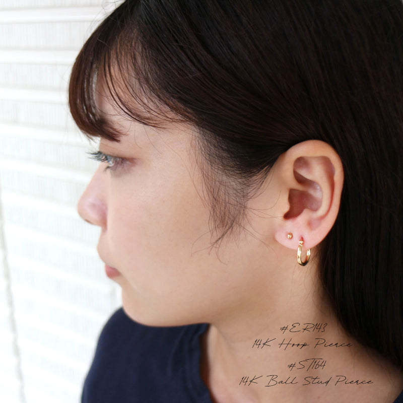 14K 線径2.0mm フープピアス