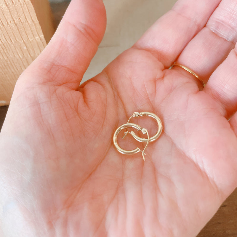14K 線径2.0mm フープピアス