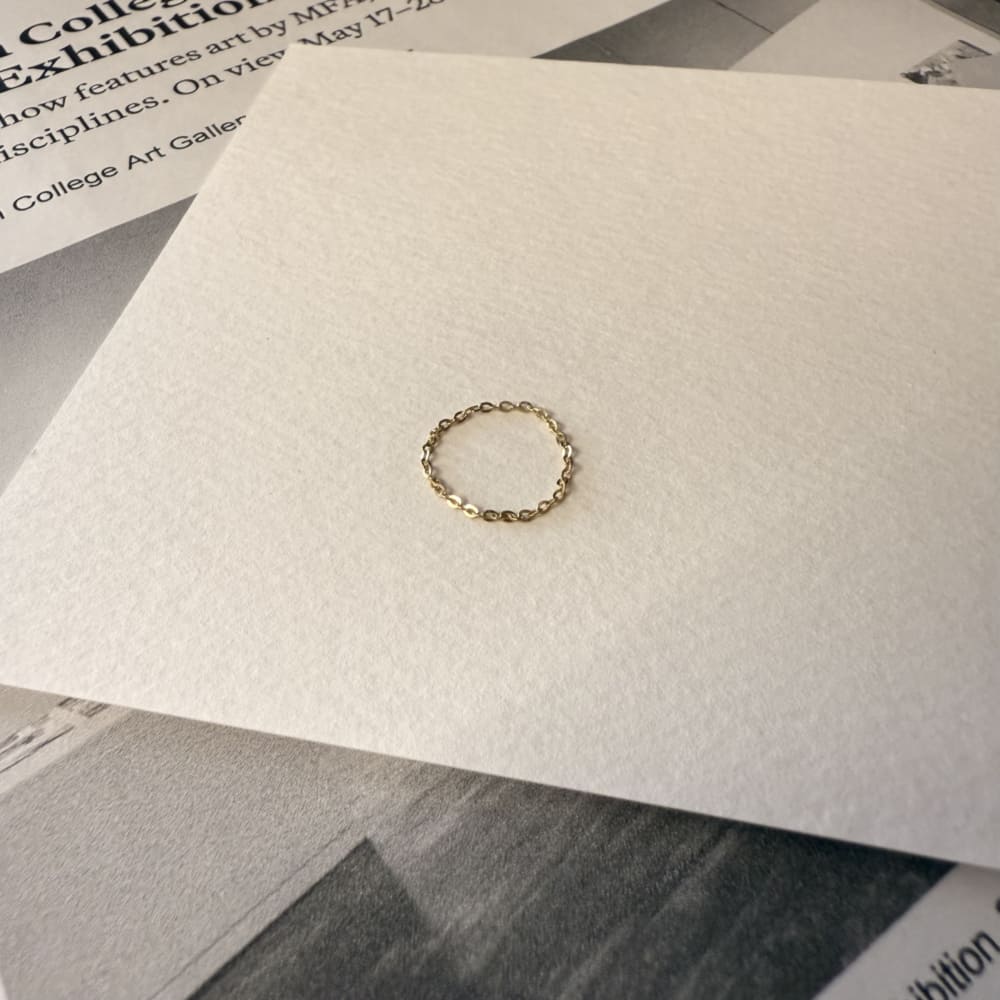 ARTAUM チェーンリング レディース 14K Chain Ring Flat Cable Chain 13号 NE019-13