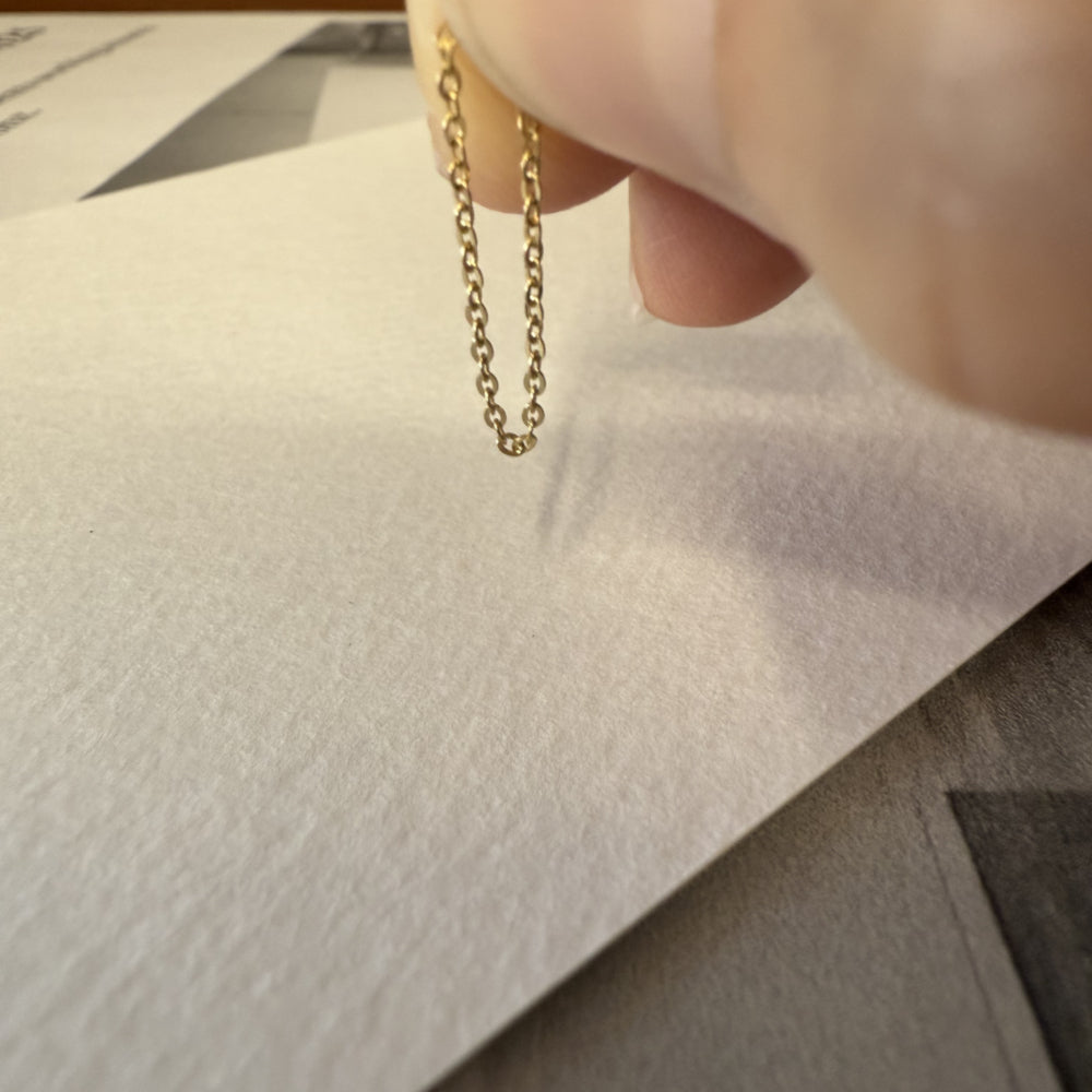 ARTAUM チェーンリング レディース 14K Chain Ring Flat Cable Chain 13号 NE019-13