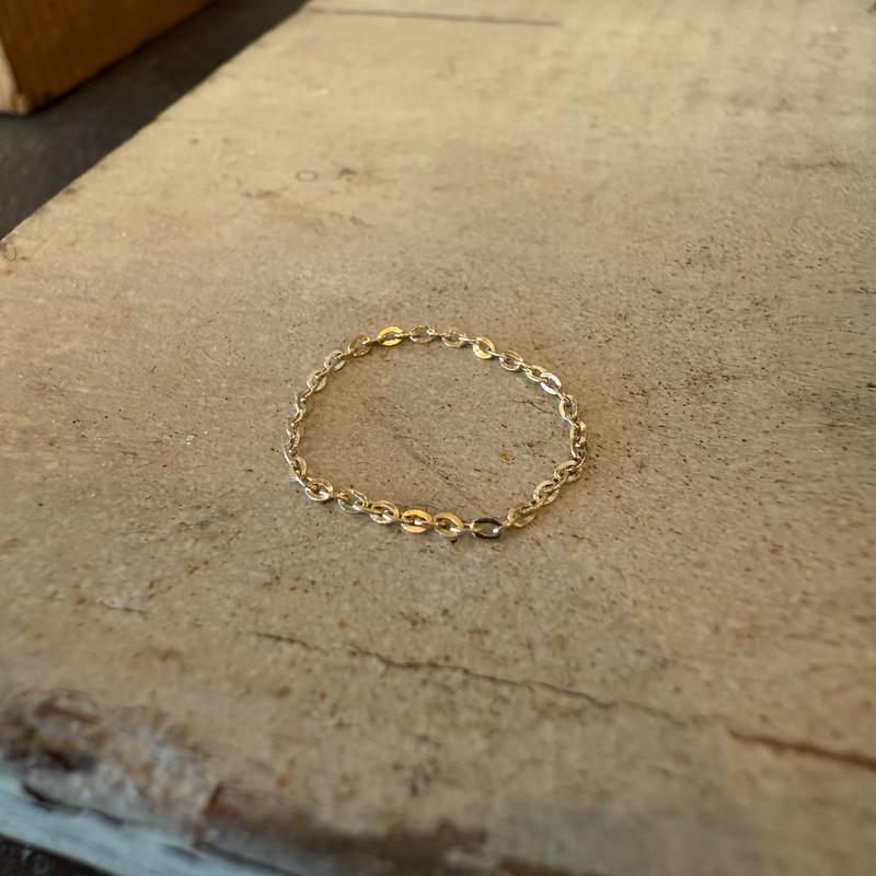 ARTAUM チェーンリング レディース 14K Chain Ring Flat Cable Chain 13号 NE019-13