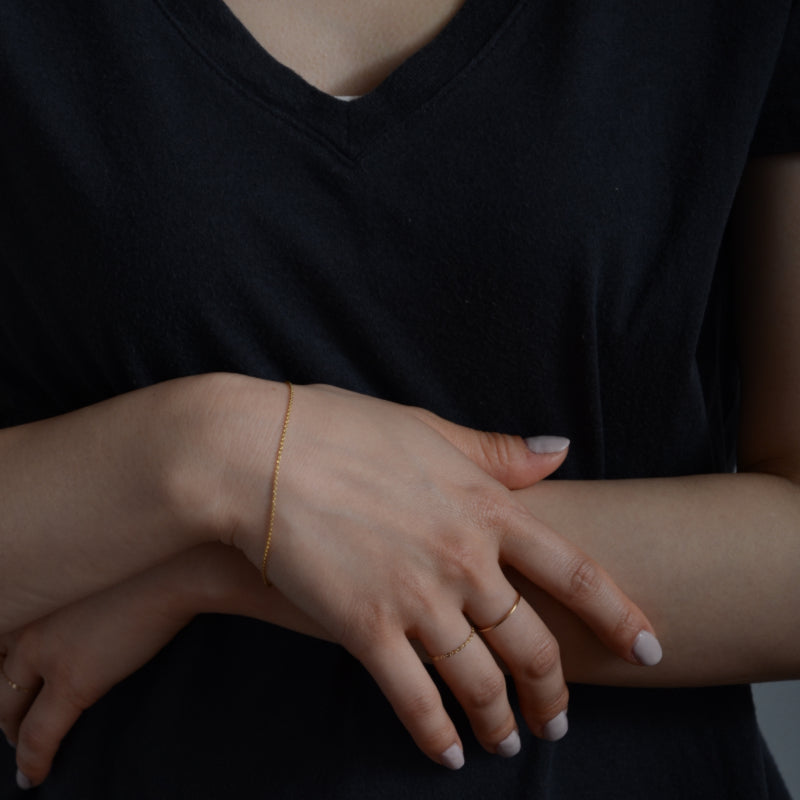 ARTAUM チェーンリング レディース 14K Chain Ring Flat Cable Chain 13号 NE019-13