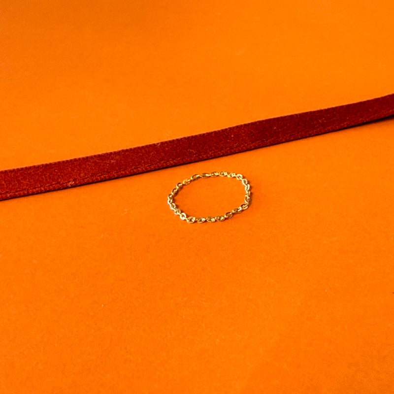 ARTAUM チェーンリング レディース 14K Chain Ring Flat Cable Chain 13号 NE019-13