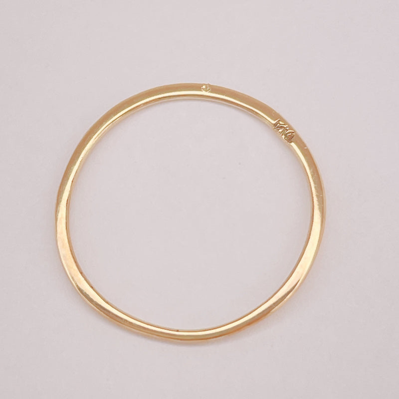 ARTAUM|14K ゴールド フラットスキンリング 15号 華奢でシンプルな極細リング|つけっぱなしOK ペアリングにもおすすめ NESR-15