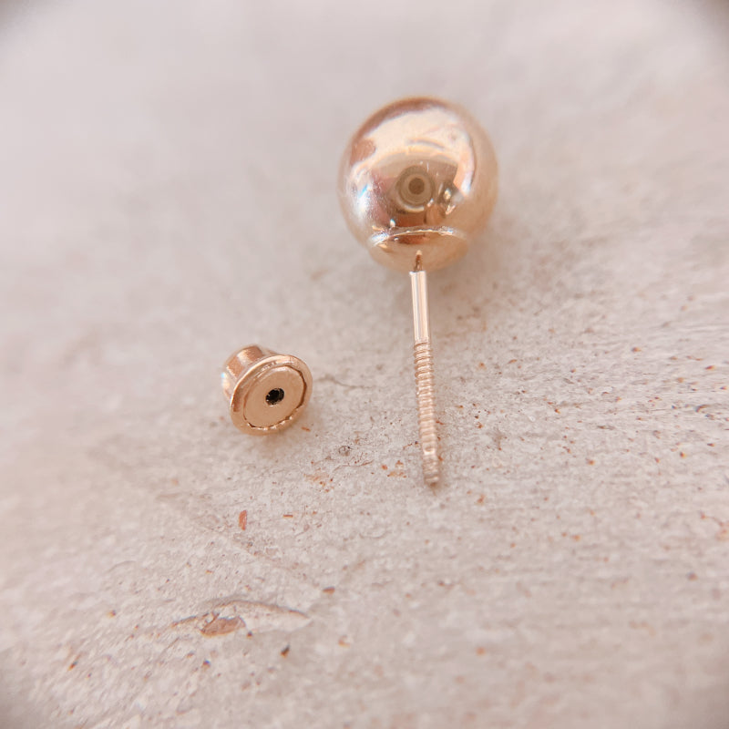 14K 直径6mm ボールスタッズ ピアス スクリューバック