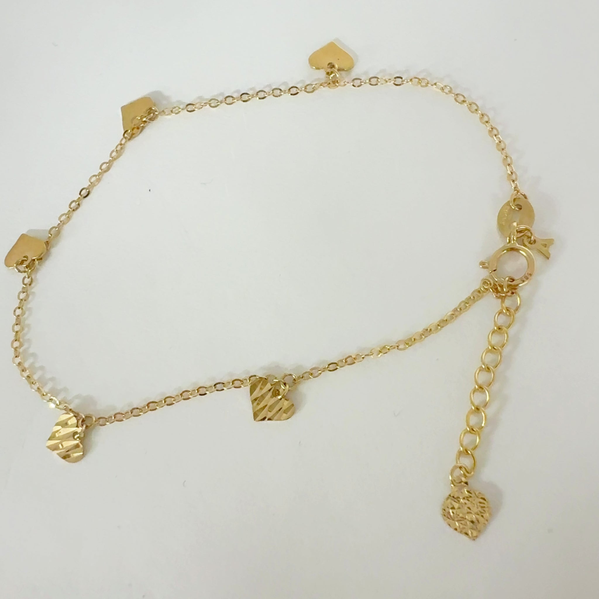 ARTAUM 14K ゴールド ハート ブレスレット アンクレット 20cm レディース 華奢 つけっぱなし 本物 ジュエリー デイリー ギフト 保証付き AB37-8
