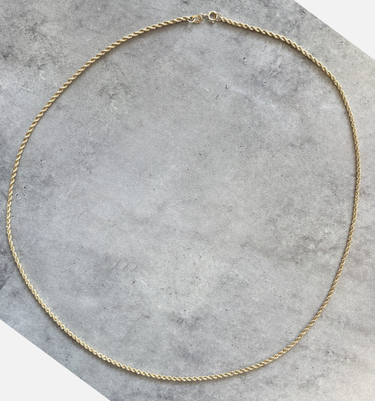 ARTAUM 14K ネックレス 中空 レギュラーロープ 1.8mm幅 55cm CH437-22 ユニセックス レディース メンズ 資産価値 生涯買取