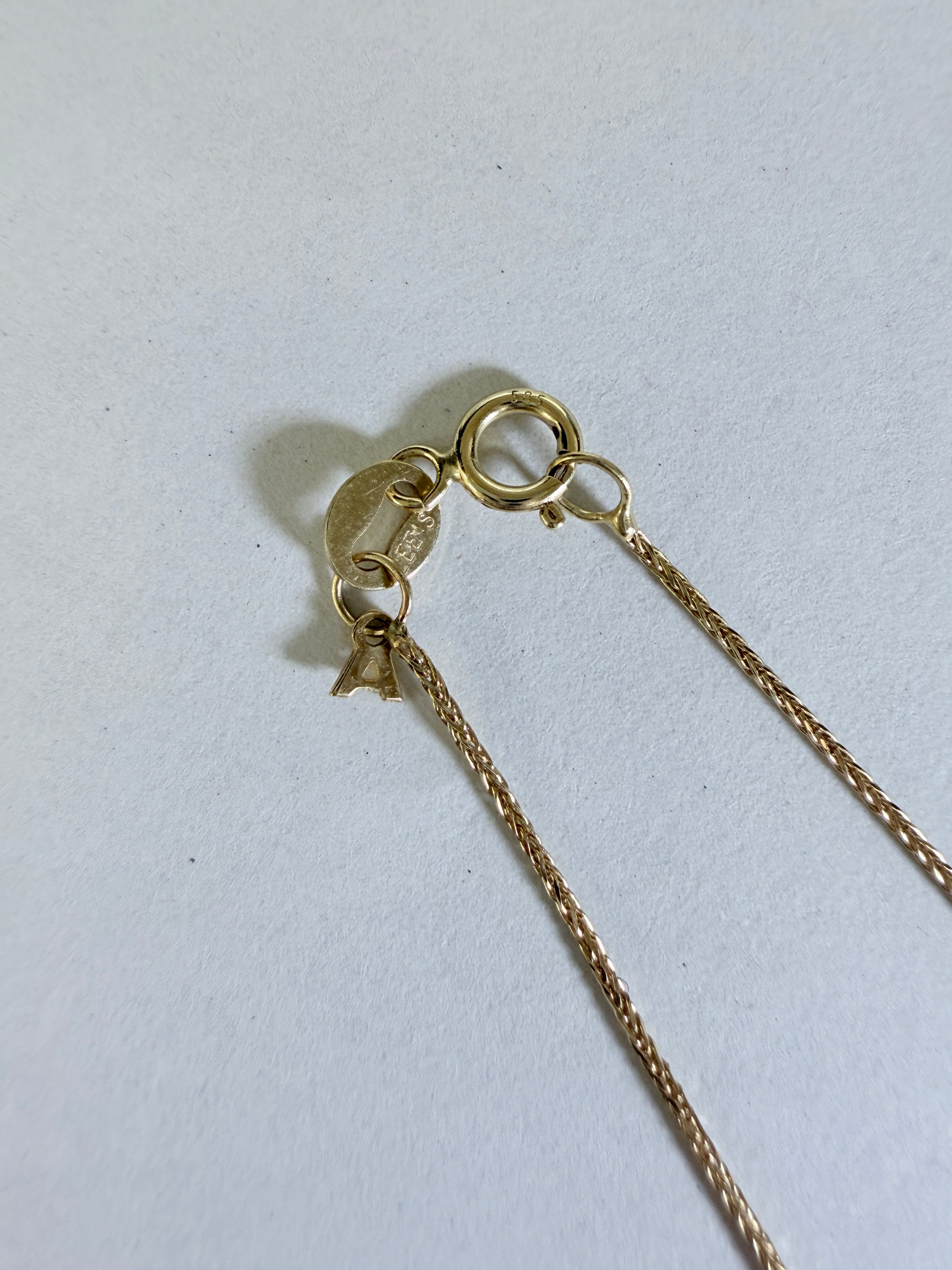 ARTAUM 14K ゴールド ウィートチェーン ネックレス 0.8mm 40cm レディース メンズ ユニセックス 小麦チェーン 上品 シンプル 本物 つけっぱなし 保証付き CH546-16