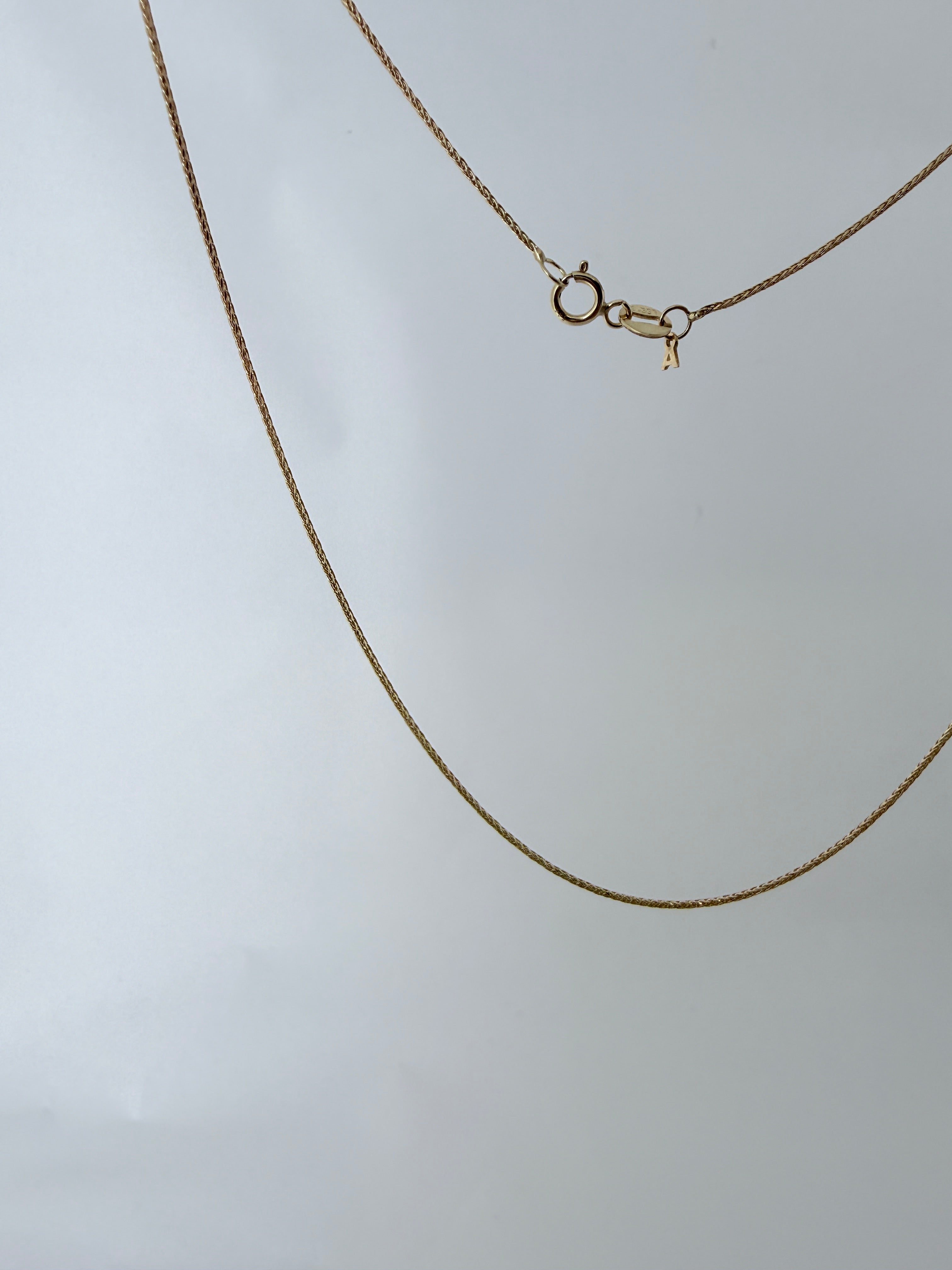 ARTAUM 14K ゴールド ウィートチェーン ネックレス 0.8mm 40cm レディース メンズ ユニセックス 小麦チェーン 上品 シンプル 本物 つけっぱなし 保証付き CH546-16