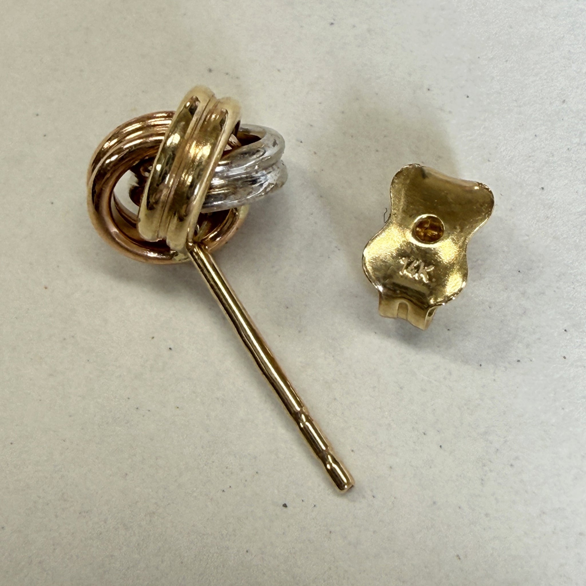 14K トリニティ ピアス 3カラー ゴールド ピアス ユニセックス シンプル 14金 LA直輸入 カリフォルニアゴールド ER719 保証付き