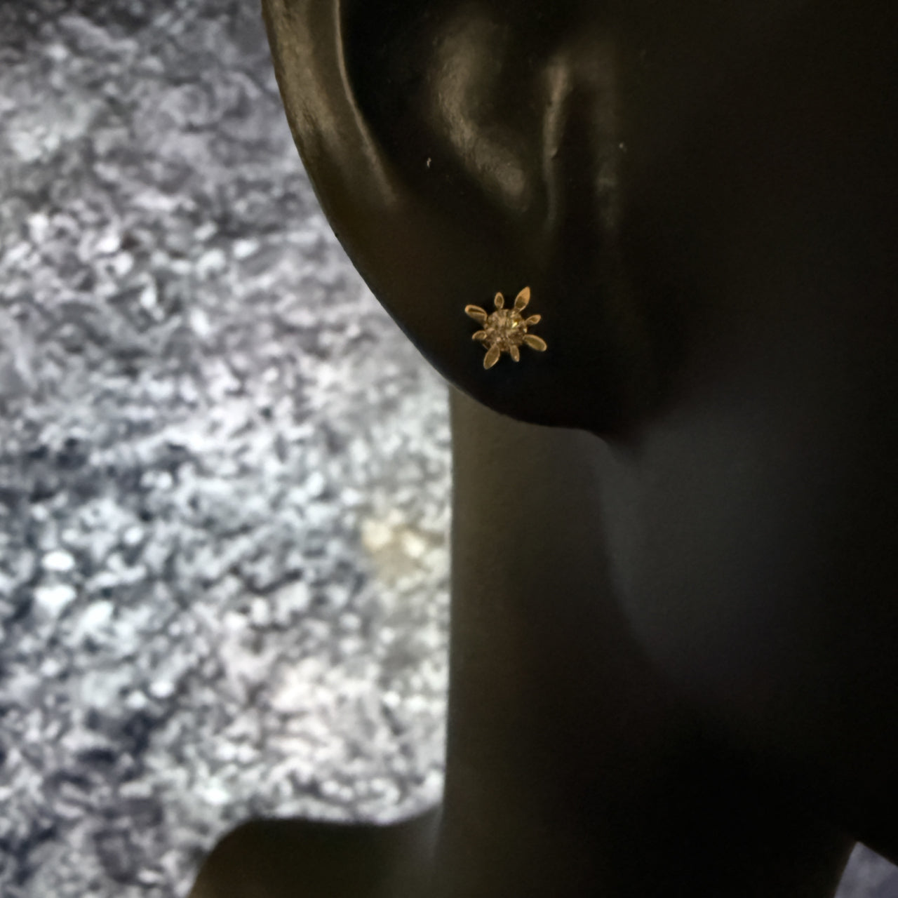 14K イエローゴールド コンパススターピアス ダイヤモンド付き スタッドピアス つけっぱなしOK ギフトにもおすすめ ARTAUM輸入セレクト MTF-2006