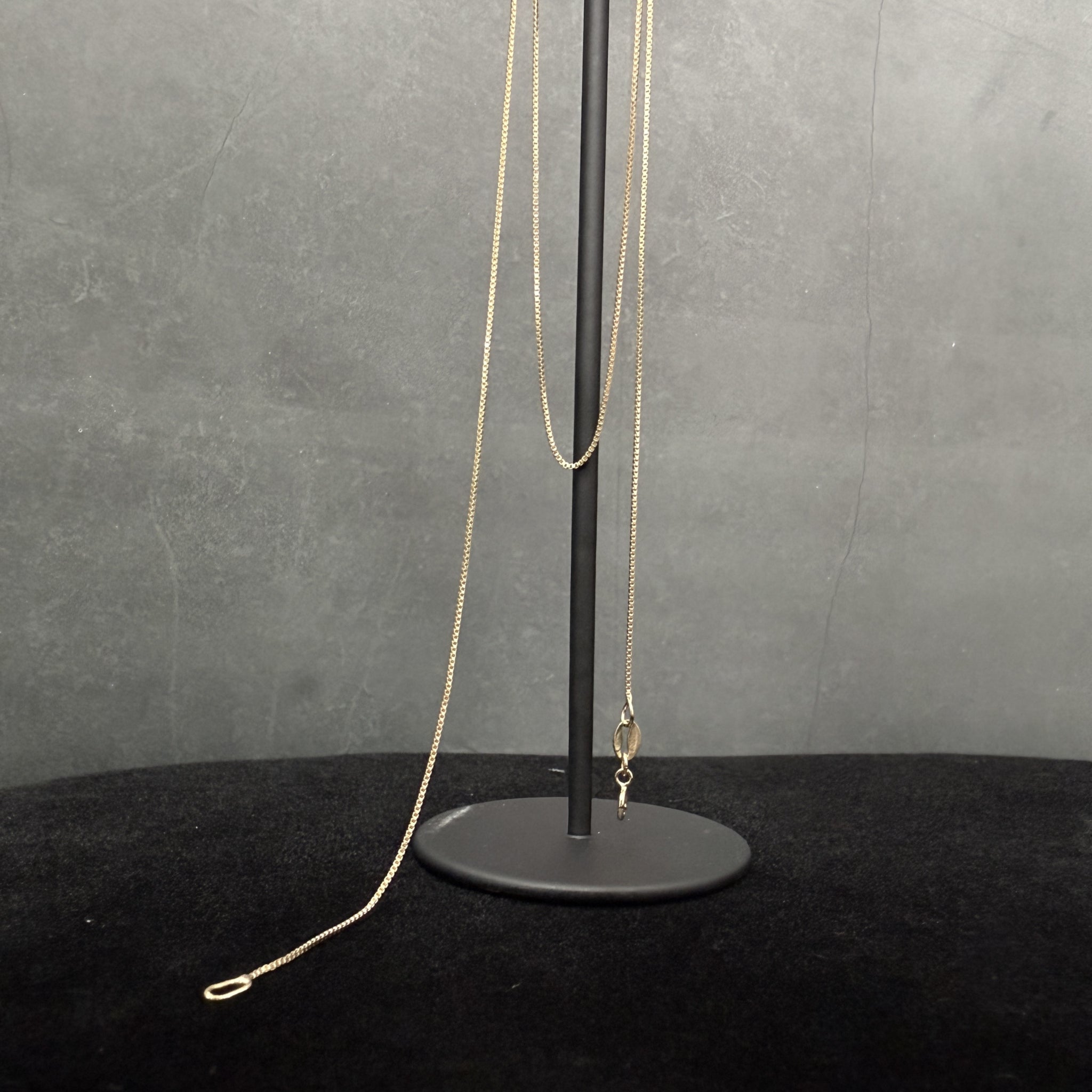 10K ボックスチェーン ネックレス 45cm イエローゴールド シンプル 華奢 ユニセックス ギフト 本物 ゴールドジュエリー