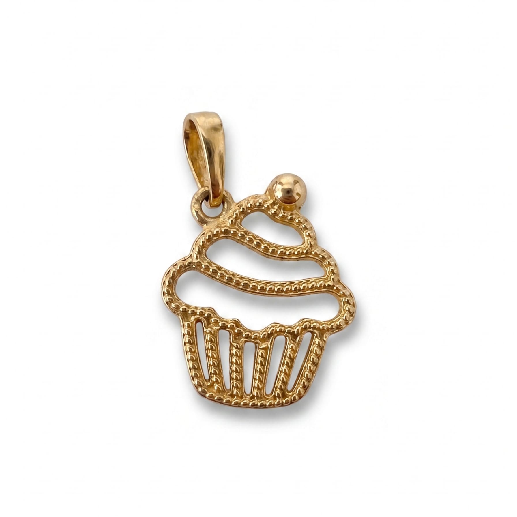 14K カップケーキ CZ ペンダントトップ