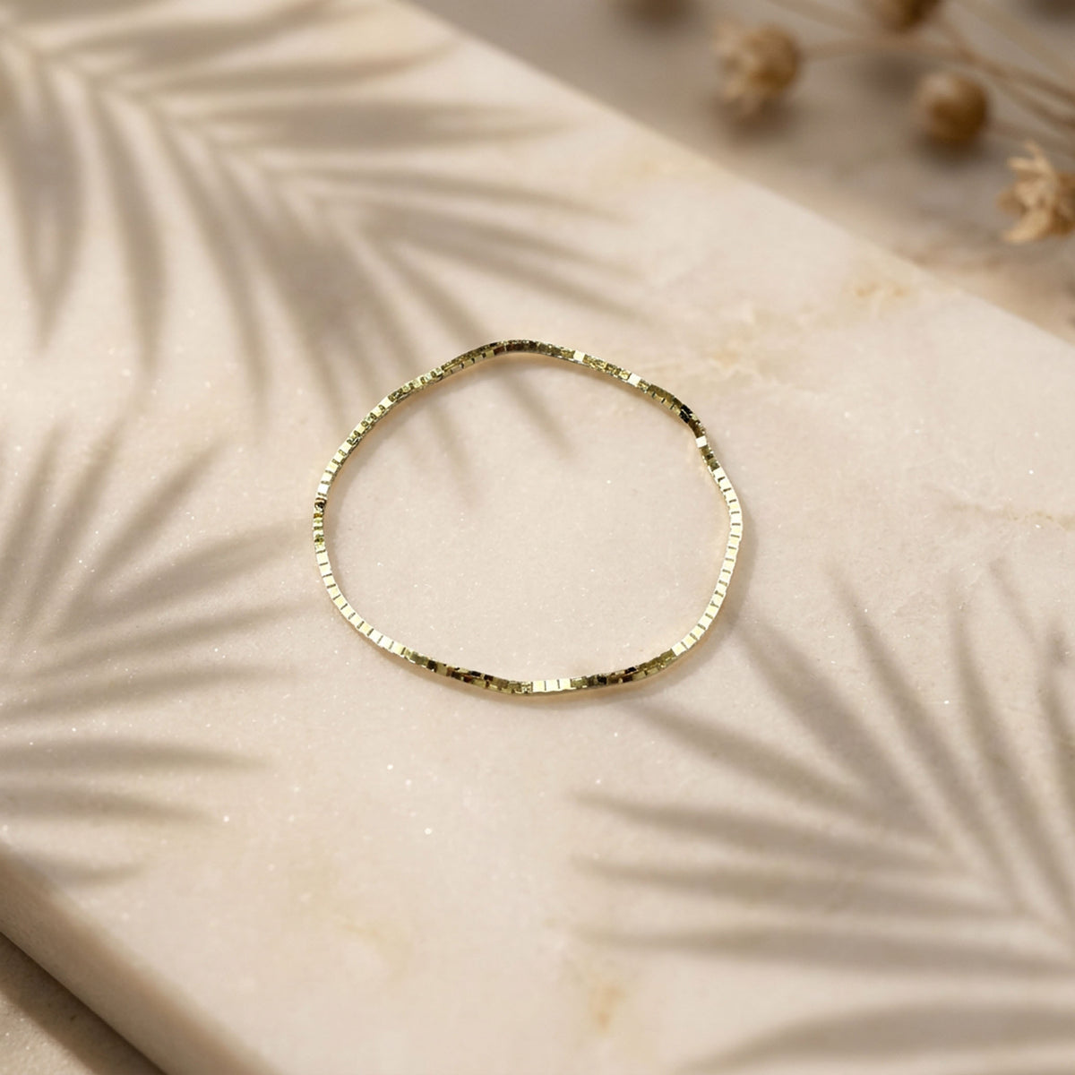 ARTAUM チェーンリング レディース 14K Chain Ring 0.48mm Box Chain 11号 VED030R-11