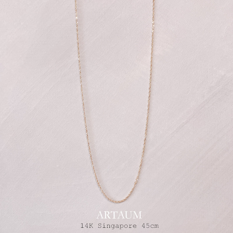 ARTAUM 0.9 mm幅 Singaporeチェーンネックレス 14K