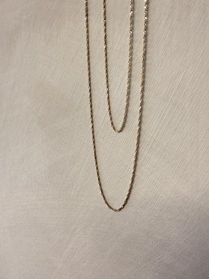 ARTAUM 直輸入14Kゴールド シンガポールチェーンネックレス CH211-16 40cm レディース 華奢 本物 保証付き ギフト対応 資産価値あり シンプル