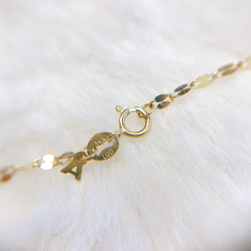 ARTAUMオリジナル 14K ゴールド スタンプミラー チェーンネックレス 40cm CH244-16 資産価値 シンプル メンズ レディース 本物 保証付き