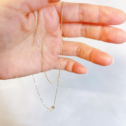 ARTAUM 14K ゴールド ネックレス Boxチェーン 0.6mm 45cm メンズ レディース ユニセックス 本物 シンプル つけっぱなし 保証付き CH257-18