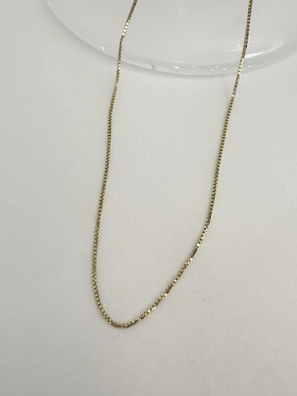 ARTAUM 14K ゴールド ネックレス Boxチェーン 0.6mm 45cm メンズ レディース ユニセックス 本物 シンプル つけっぱなし 保証付き CH257-18