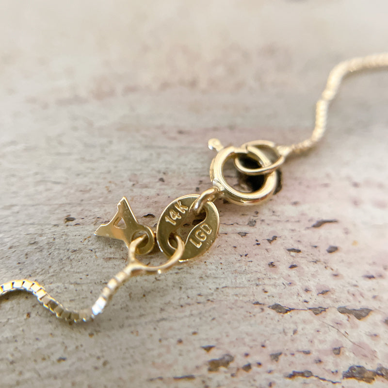 ARTAUM 14K ゴールド ネックレス Boxチェーン 0.5mm 50cm CH258-20 メンズ レディース ユニセックス 本物 つけっぱなし シンプル 保証付き