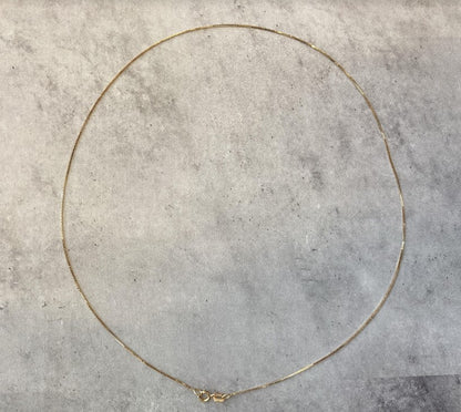 ARTAUM 14K ゴールド ネックレス Boxチェーン 0.5mm 50cm CH258-20 メンズ レディース ユニセックス 本物 つけっぱなし シンプル 保証付き