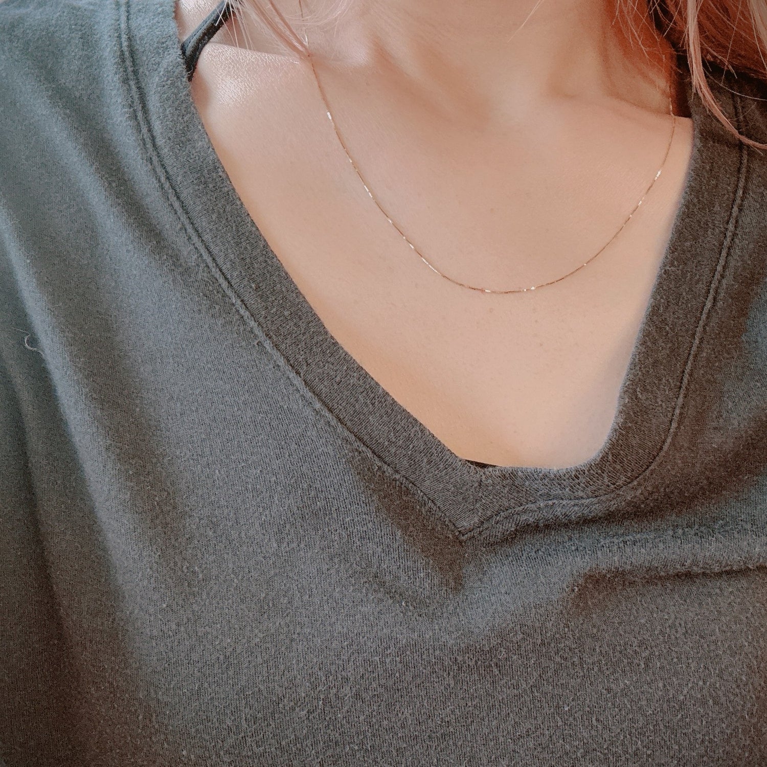 ARTAUM 14K ゴールド ネックレス Boxチェーン 0.5mm 50cm CH258-20 メンズ レディース ユニセックス 本物 つけっぱなし シンプル 保証付き