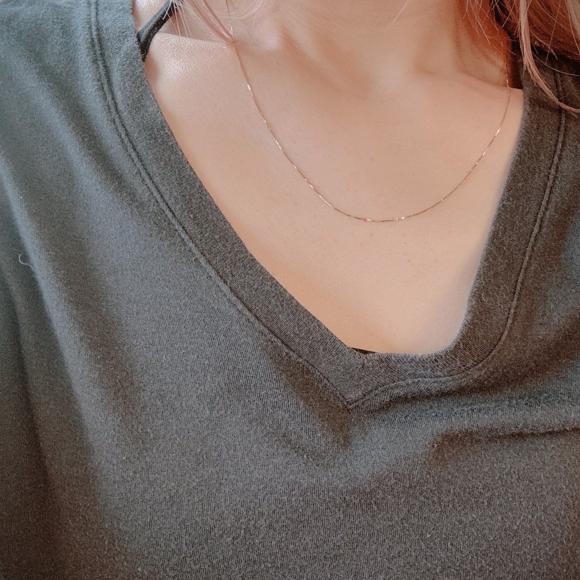 ARTAUM 14K ゴールド ネックレス Boxチェーン 0.5mm 50cm CH258-20 メンズ レディース ユニセックス 本物 つけっぱなし シンプル 保証付き