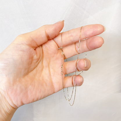 ARTAUM 14K ゴールド ネックレス Boxチェーン 0.5mm 50cm CH258-20 メンズ レディース ユニセックス 本物 つけっぱなし シンプル 保証付き