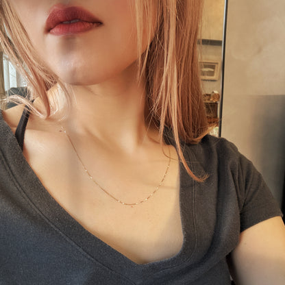 ARTAUM 14K ゴールド ネックレス Boxチェーン 0.5mm 50cm CH258-20 メンズ レディース ユニセックス 本物 つけっぱなし シンプル 保証付き
