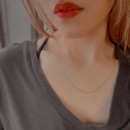 ARTAUM 14K ゴールド ネックレス Boxチェーン 0.5mm 50cm CH258-20 メンズ レディース ユニセックス 本物 つけっぱなし シンプル 保証付き