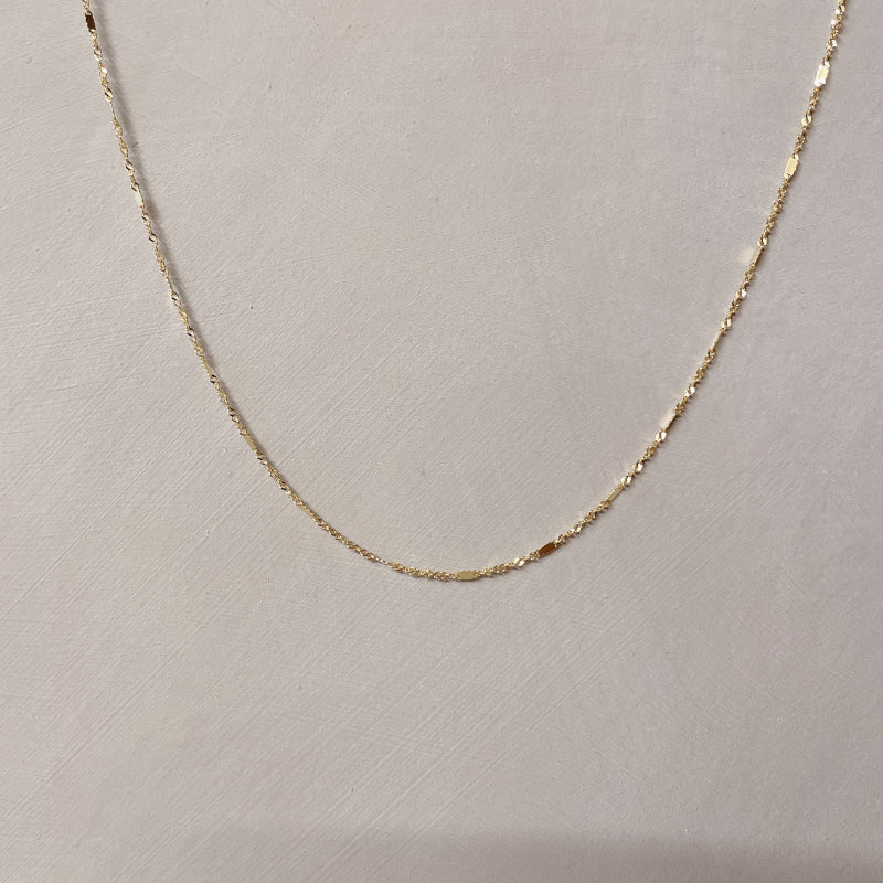 普段着に合うジュエリー 直輸入14Kゴールド シンガポールチェーンネックレス /45cm/レディース/14K/資産価値/シンプル/本物/保証付き CH480