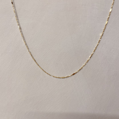 普段着に合うジュエリー 直輸入14Kゴールド シンガポールチェーンネックレス /45cm/レディース/14K/資産価値/シンプル/本物/保証付き CH480