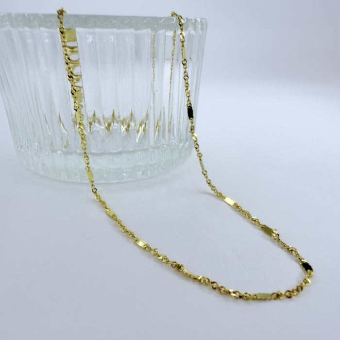 普段着に合うジュエリー 直輸入14Kゴールド シンガポールチェーンネックレス /45cm/レディース/14K/資産価値/シンプル/本物/保証付き CH480