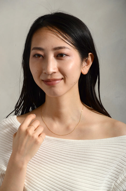 ARTAUM｜14K アメリカ製ゴールドチェーンネックレス 1.2mm 幅40cm 普段使いに合う華奢な本物の輝き