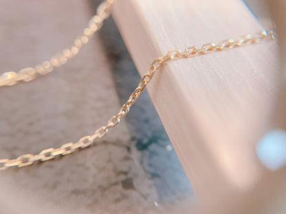 ARTAUM｜14K アメリカ製ゴールドチェーンネックレス 1.2mm 幅40cm 普段使いに合う華奢な本物の輝き