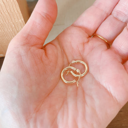 14K 線径2.0mm フープピアス