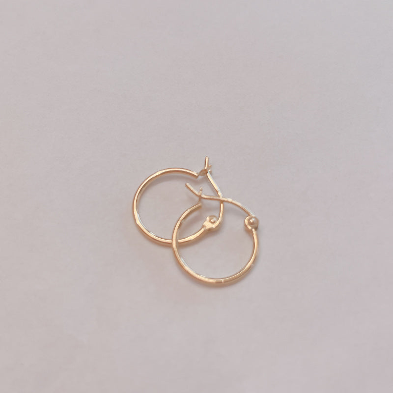 LA直輸入14K ピアス Hoop Pierce 1.0mm カリフォルニアゴールド 14金 イエローゴールド 資産価値 シンプル レディース メンズ プレゼント 本物 保証付き ER1909