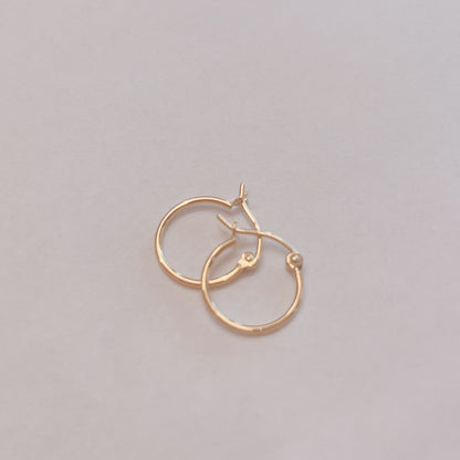 LA直輸入14K ピアス Hoop Pierce 1.0mm カリフォルニアゴールド 14金 イエローゴールド 資産価値 シンプル レディース メンズ プレゼント 本物 保証付き ER1909