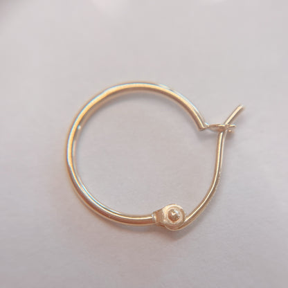 LA直輸入14K ピアス Hoop Pierce 1.0mm カリフォルニアゴールド 14金 イエローゴールド 資産価値 シンプル レディース メンズ プレゼント 本物 保証付き ER1909