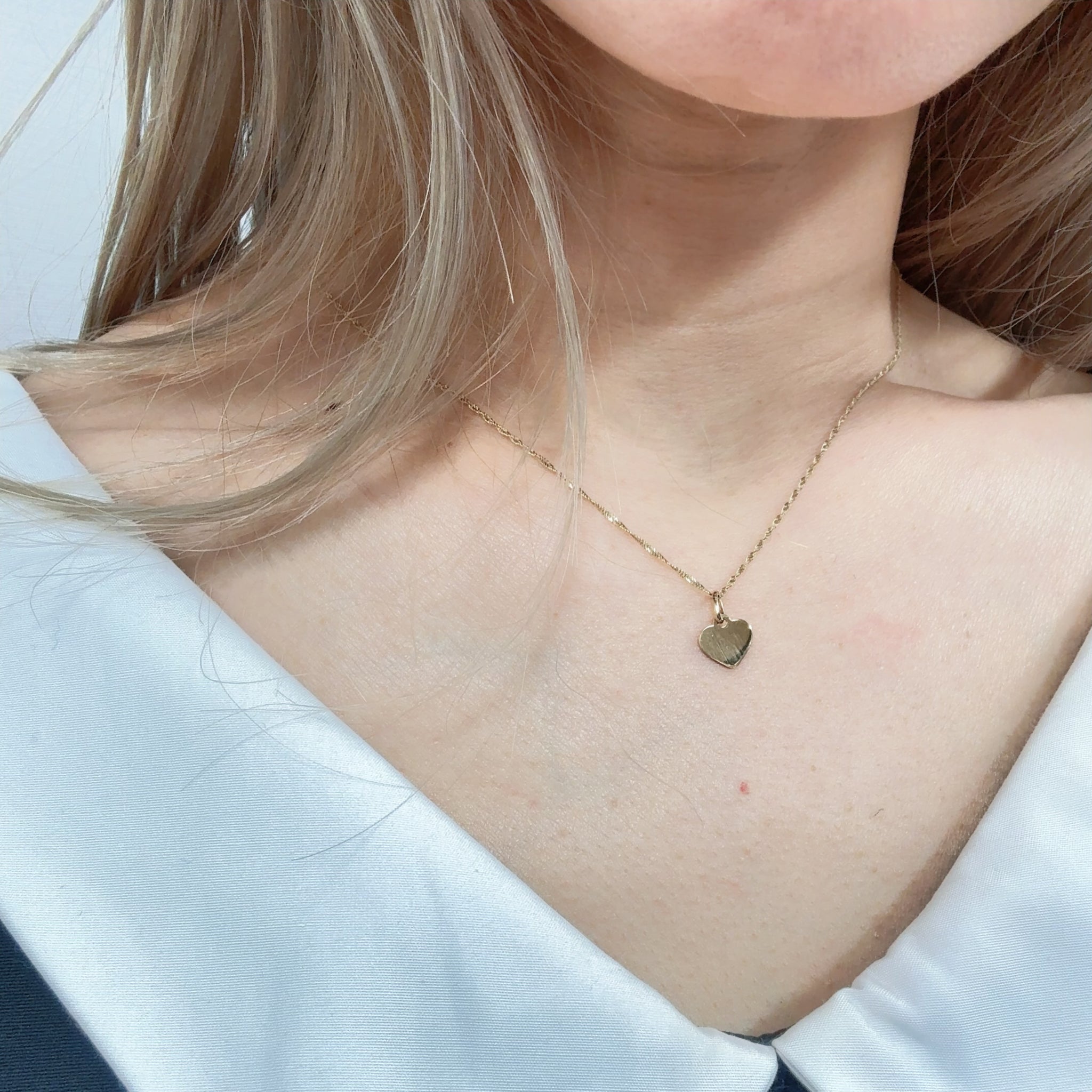 14K ゴールド ハート ペンダントトップ 8mm プレート チャーム ユニセックス つけっぱなしOK アレルギー対応 ギフト プレゼント 最適 資産価値 永久買取保証 ARTAUM 輸入セレクト HDF1012